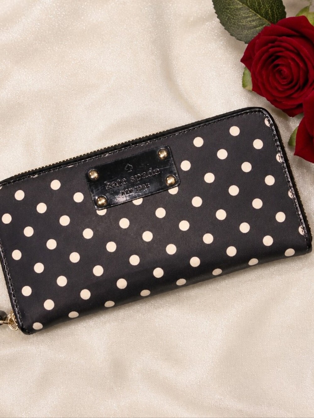 Kate Spade Dotted Nylon Zip Wallet
